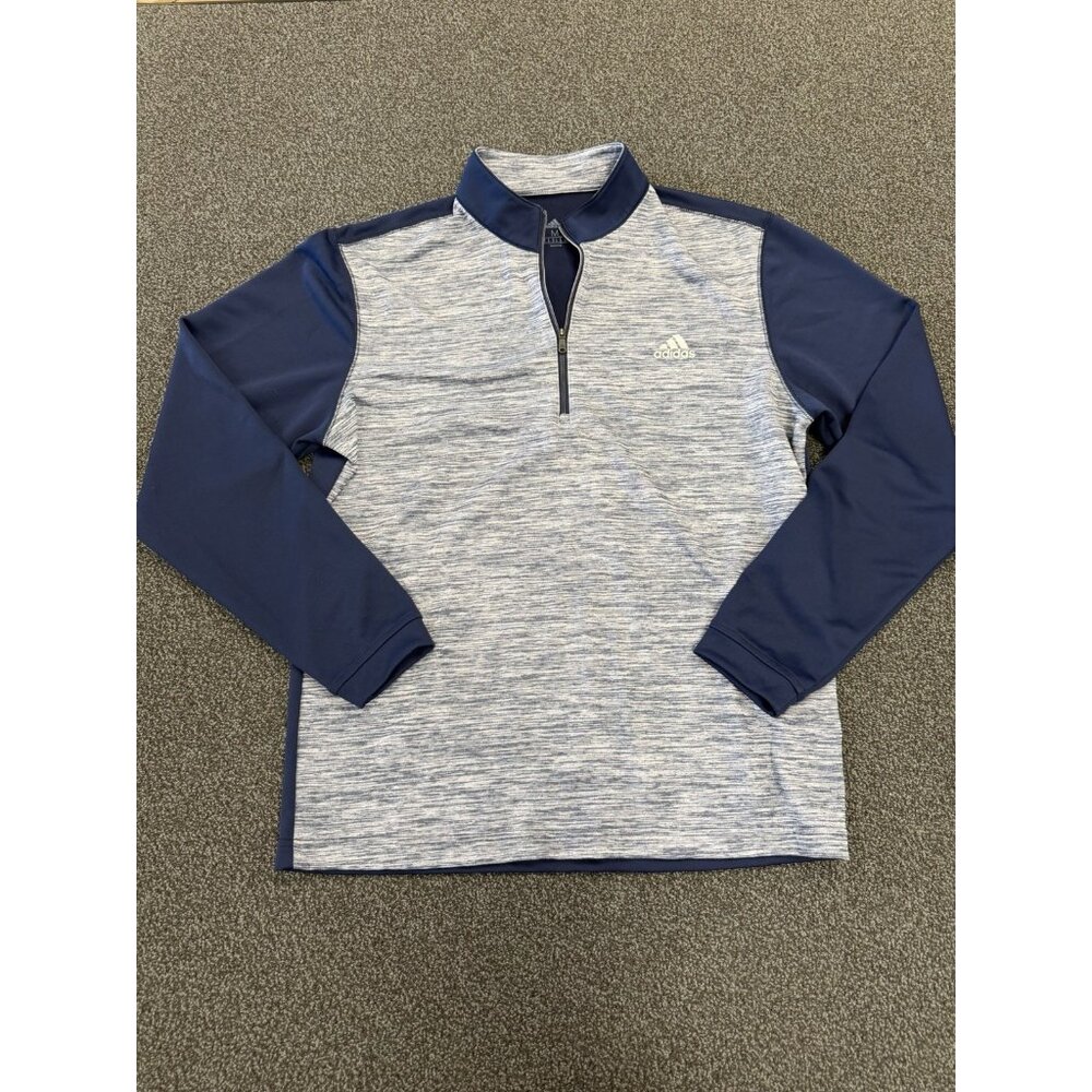 Adidas Sweater Mens Size Medium Blue Lightweight 1/4 Zip Up Pullover Sweatshirt